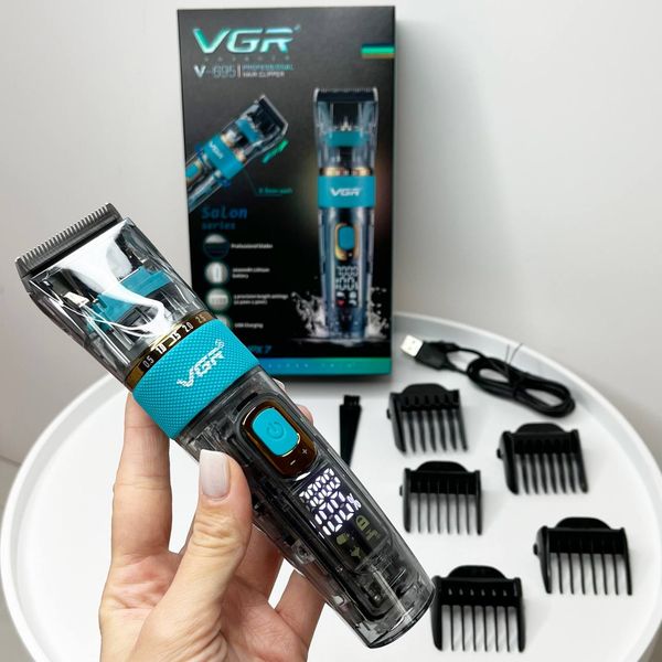 Профессиональная машинка VGR V-695 для стрижки волос и бороды с LED-дисплеем 100310 фото