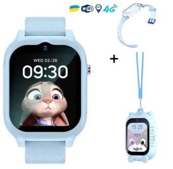 Дитячий смарт годинник K 26 під сім карту з GPS, відеодзвінком, HD камерою, прослуховуванням та 2 змінних корпуси - Блакитний  100704 фото