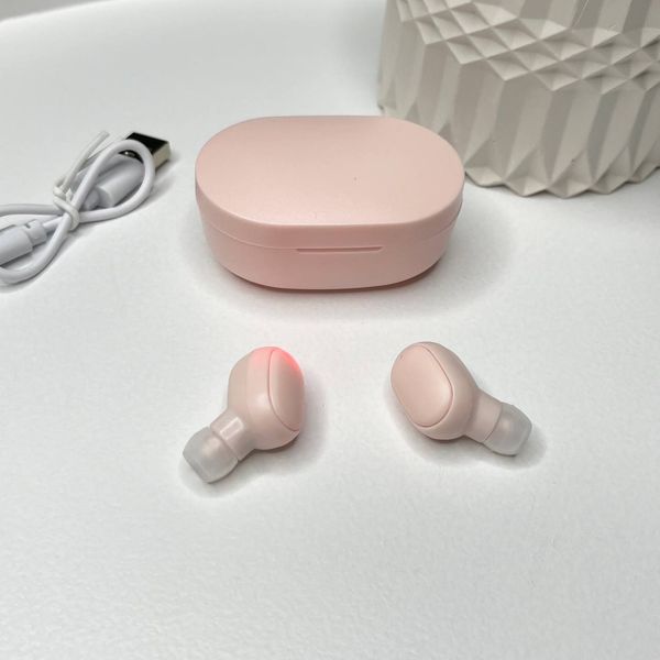 Беспроводные вакуумные наушники TWS 6 Bluetooth Розовые 100360 фото