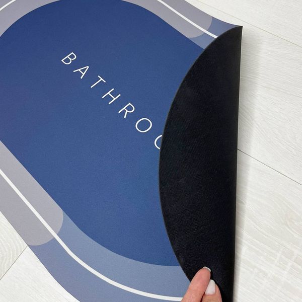 Килимок для ванної кімнати вологопоглинаючий Memos 40х60 см Сіро - синій 100307 фото