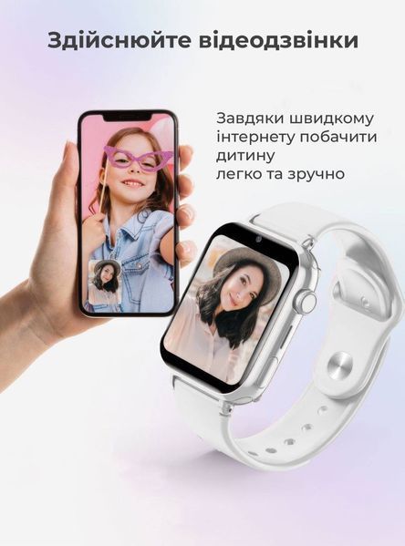 Дитячий смарт-годинник LT 38 з сім картою, сенсорний екран, 4G, відеодзвінок, SOS, GPS, водонепроникний, Білий 100655 фото