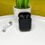 Бездротові навушники з мікрофоном в кейсі inPods Macaron Soft Touch Чорні 100361 фото