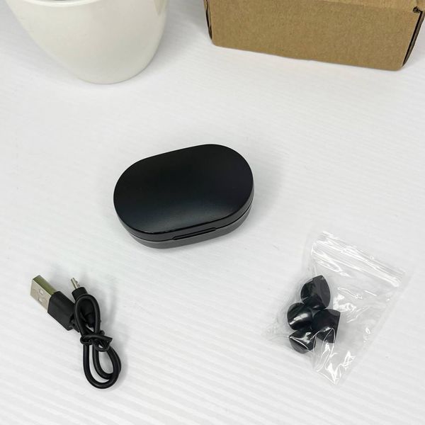 Бездротові вакуумні навушники TWS Bluetooth з LED дисплеєм Чорні 100238 фото