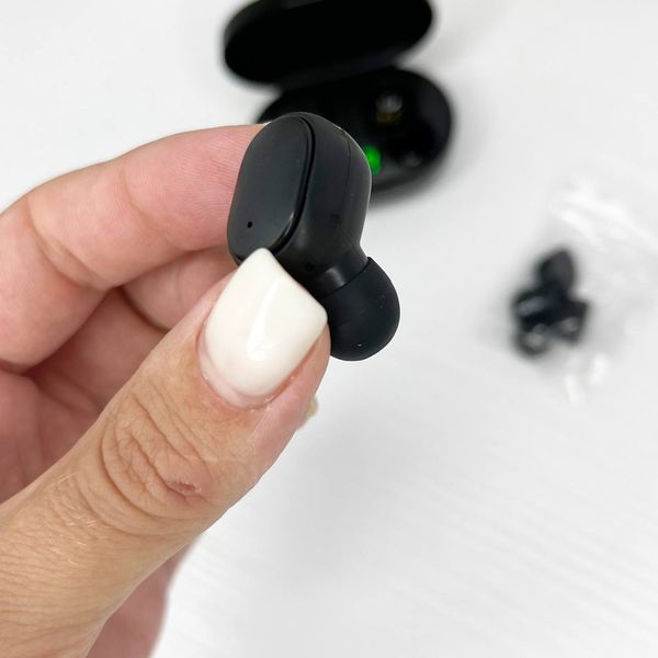 Бездротові вакуумні навушники TWS Bluetooth з LED дисплеєм Чорні 100238 фото