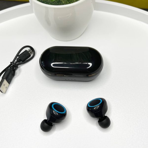 Беспроводные вакуумные наушники с синим TWS Bluetooth с зарядным кейсом  100224 фото