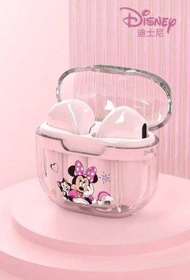 Дитячі бездротові навушники Disney Minnie Pro з прозорим зарядним кейсом Рожеві 100408 фото
