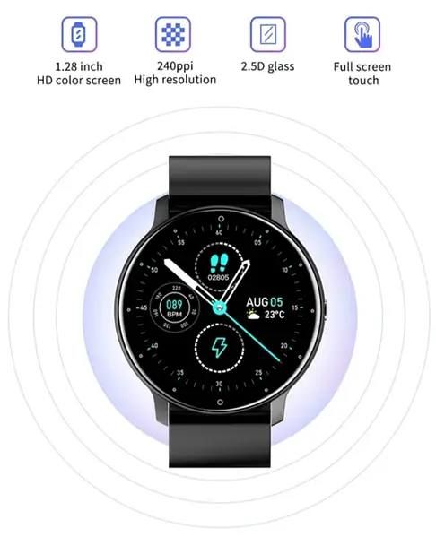 Розумний смарт годинник Lige Smart Watch для Android та iOS, пульсометром, тонометром, крокоміром Чорні 100429 фото