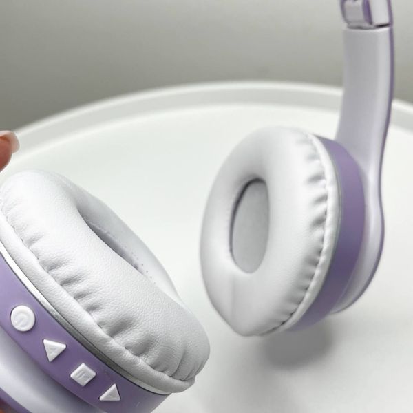 Беспроводные наушники с кошачьими ушками CAT EAR Headphones VZV-23M Bluetooth Фиолетовые 100291 фото