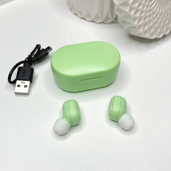 Беспроводные вакуумные наушники TWS Bluetooth с LED-дисплеем Зеленые 100388 фото