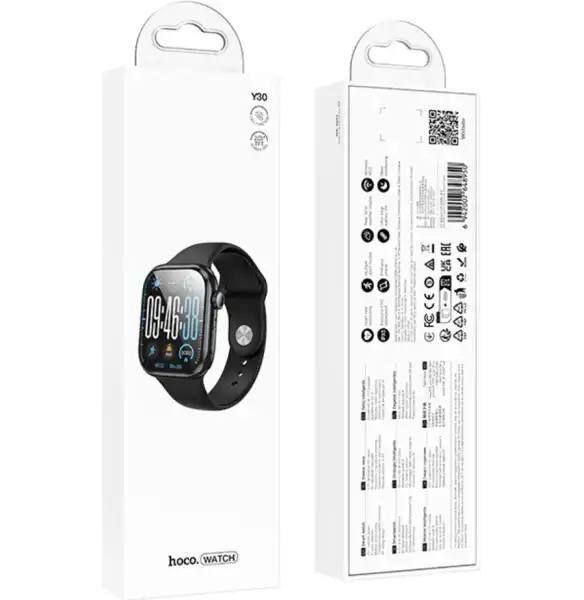 Смарт-годинник Hoco Y30 Smart Bluetooth IP67 з вимірюванням пульсу, крокоміром та підрахунком калорій &mdash; Чорний 100719 фото