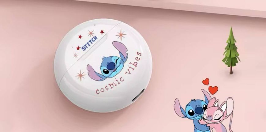 Детские беспроводные наушники Disney Stitch Cosmic Vibes Белые 100547 фото