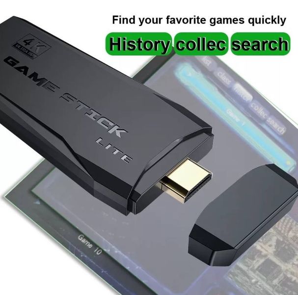 Ігрова приставка M8 64gb Mini Game Stick 4K HDMI + 2 бездротові джойстики, консоль для телевізора 100352 фото