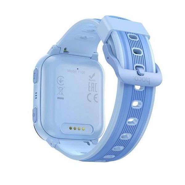 Дитячий смарт-годинник Hoco Y108 4G GPS &mdash;  з відеодзвінками, прослуховуванням, SOS, SIM-картою та захистом від води &mdash; Синій 100754 фото
